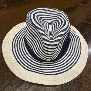 NWT Vintage J. Crew Navy and Cream Striped Sun Hat